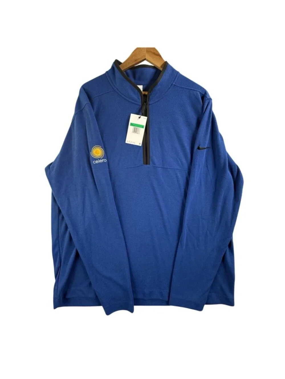 Nike Golf Pullover Mens XL Blue 1/4 Zip Mock Neck Celero Logo Top DX6702-431